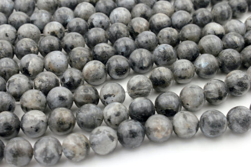 Black Labradorite Gemstone Beads, 10mm, Round